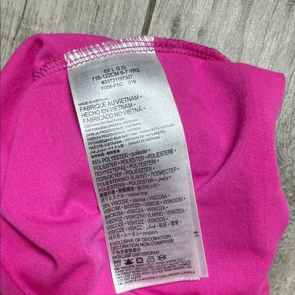 Nike Kids Fuchsia Tee with Silver  Logo Size 6X